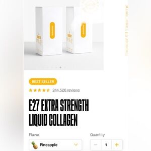 New 2 E27 Xtra Strength Liquid Collagen
Collagen Pep + Vitam C + Hyaluronic Acid